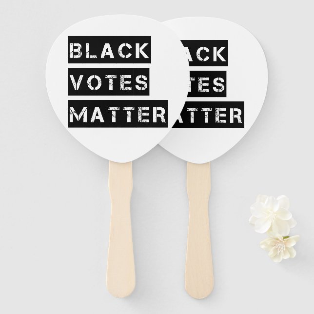 Black Votes Matter Stencil Custom Colors Hand Fan (Front and Back)