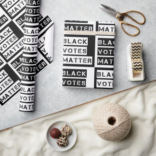 Black Votes Matter Stencil Custom Colors Wrapping Paper