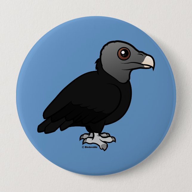 Black Vulture Pinback Button (Front)