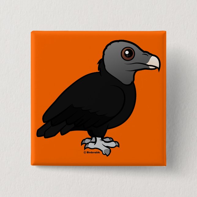 Black Vulture Pinback Button (Front)