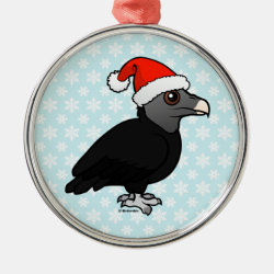 Christmas Black Vulture Santa Premium circle Ornament