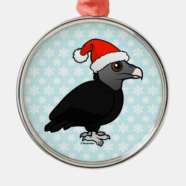 Black Vulture Santa Metal Ornament (Front)