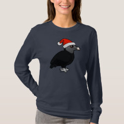 Christmas Black Vulture Santa Women's Basic Long Sleeve T-Shirt