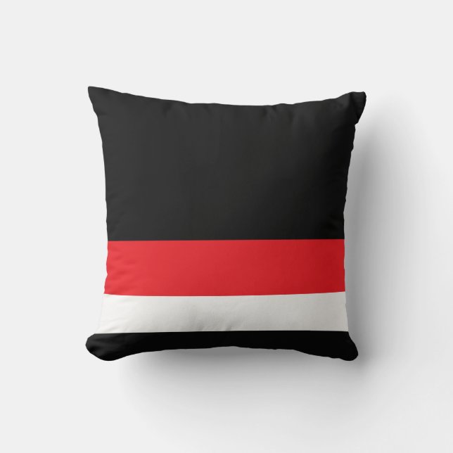 Black w/ Divider Lines + Any Two Colors Throw Pillow (Front)
