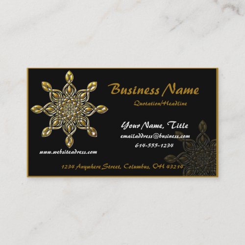 Black w/ Gold Decorative Art Object Business Cards