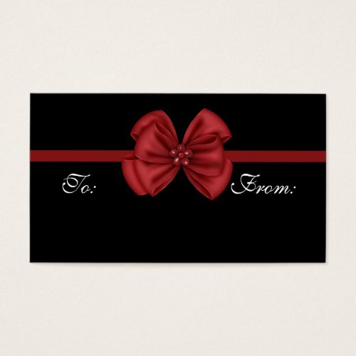 Black wRed Bow Holiday Gift Tags