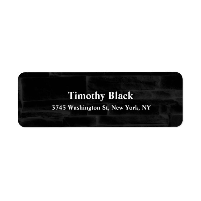 Black Wall Elegant Plain Modern Style Minimalist Label (Front)