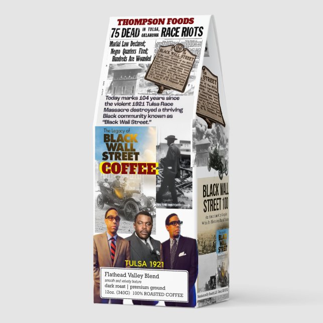 BLACK WALL STREET Coffee, 12oz Bag, Dark Roast, Roasted Coffee (Front)