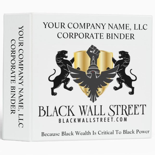Black Wall Street Corporate Binder  (Front/Spine)