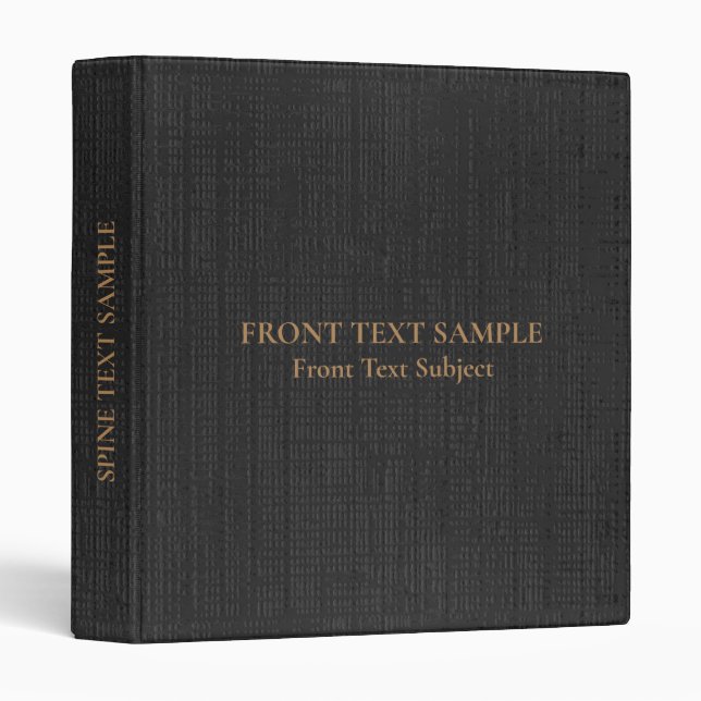 Black Wall Texture Rough Background 3 Ring Binder (Front/Spine)