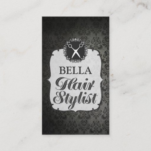 Customizable Black Wallpaper Hair Stylist Appointment Cards Business Card