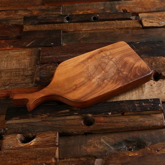 Black Walnut Notebook with Monogram Cutting Board (Front)