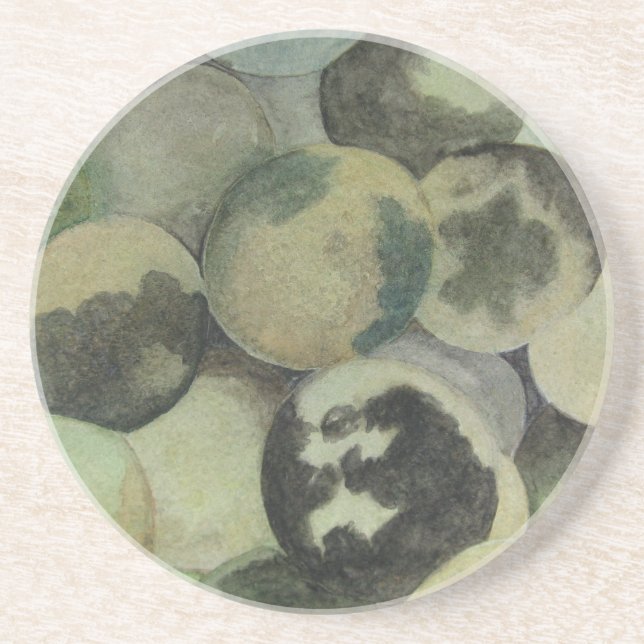 Black Walnuts Sandstone Coaster (Front)