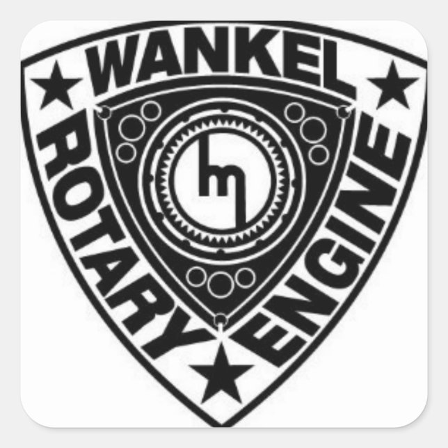 Black Wankel Rotary Engine Stickers (Front)