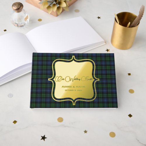 Black Watch Ancient Original Scottish Tartan Foil Guest Book