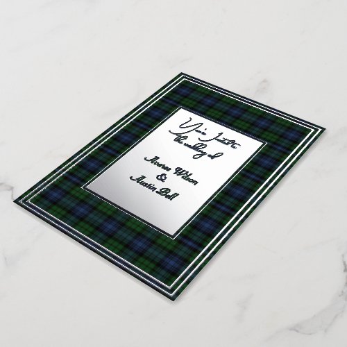 Black Watch Ancient Original Tartan Silver Foil Invitation