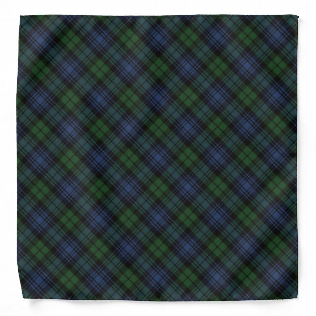 Black Watch Ancient Scottish Tartan Bandana (Front)
