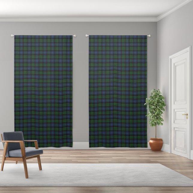 Black Watch Ancient Scottish Tartan Blackout Curtains (Wide)