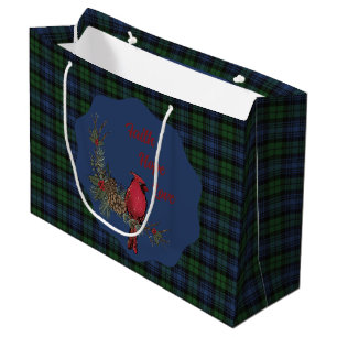 Black Watch Ancient Scottish Tartan Cardinal Large Gift Bag