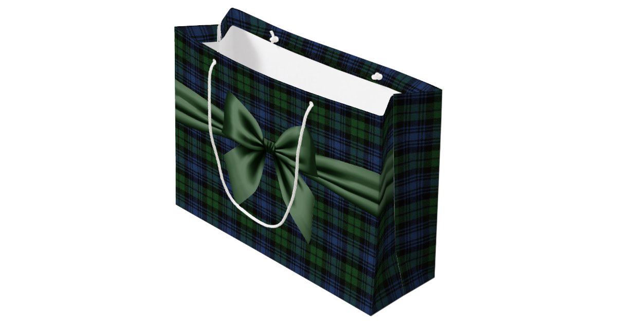 Black Watch Ancient Scottish Tartan Large Gift Bag Zazzle Com
