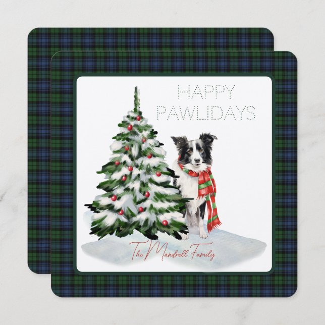 Black  Watch Ancient Tartan Happy Pawlidays Dog (Front/Back)
