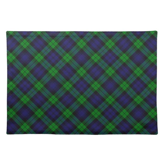 Black Watch Campbell Tartan Cloth Placemat (Front)