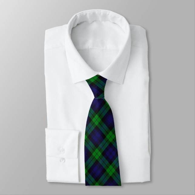 Black Watch Campbell Tartan Neck Tie (Tied)