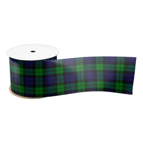 Black Watch Campbell Tartan Satin Ribbon