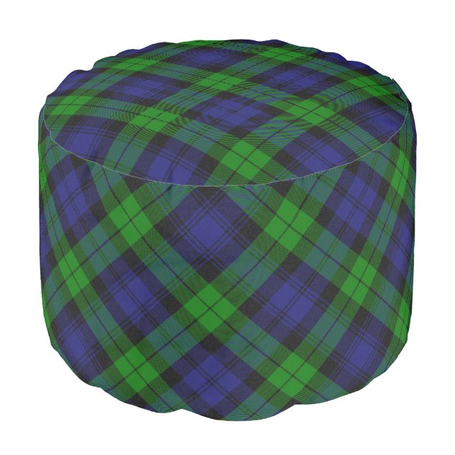 Black Watch Clan Tartan Scottish Plaid Pouf (Angled Front)