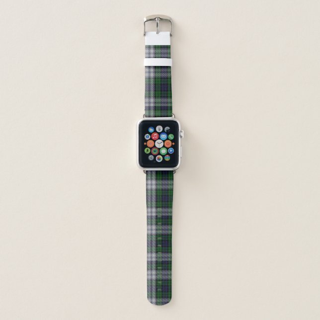 Black Watch Dress Tartan Plaid Apple Watch Band (Front)