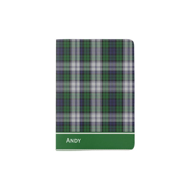 Black Watch DressTartan Plaid Custom Passport Holder (Front)