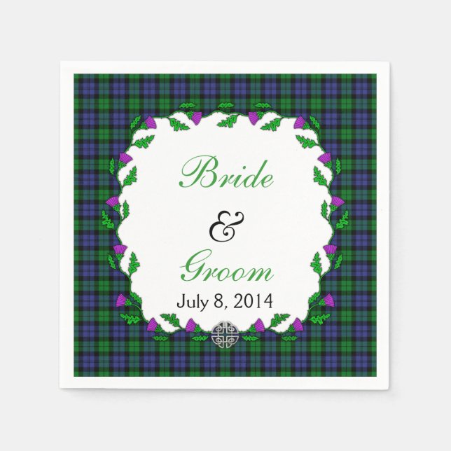 Black Watch Military Celtic Wedding Favor Paper Napkins (Front)