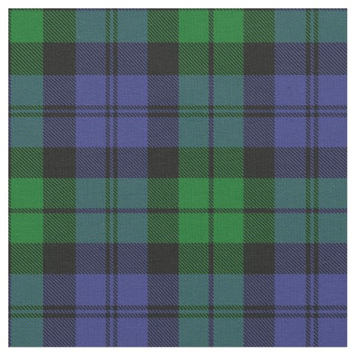 Black Watch Military Tartan Print Fabric