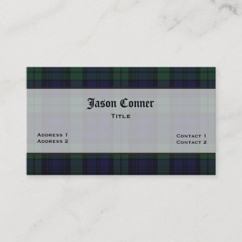 Black Watch Plaid Custom Business Card