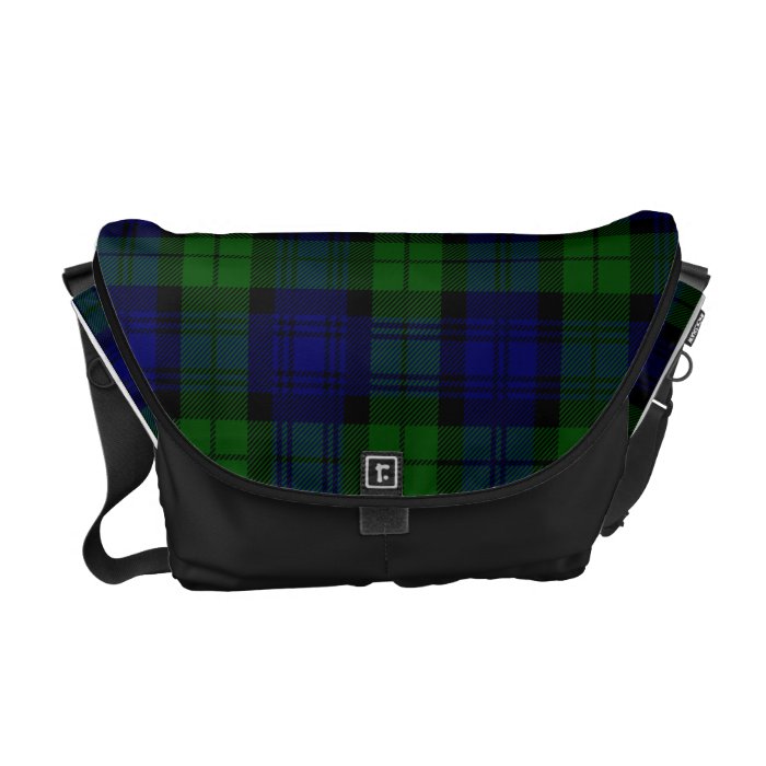 Black Watch Plaid Messenger Bag Zazzle