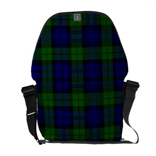 Black Watch Plaid Messenger Bag Zazzle