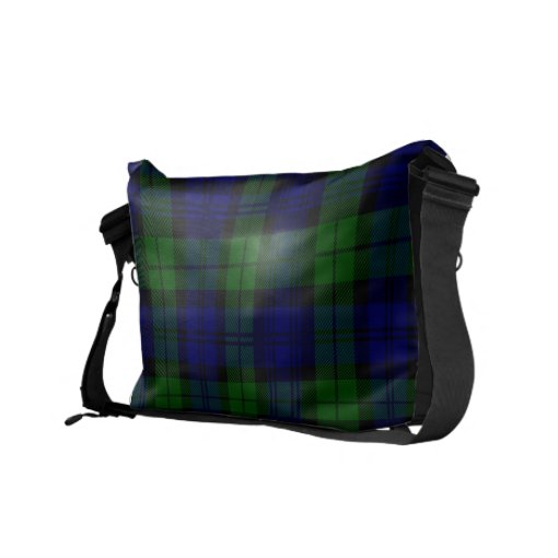 Black Watch Plaid Messenger Bag Zazzle