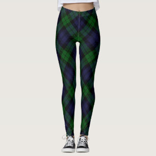 Black Watch Royal Tartan Plaid  Leggings