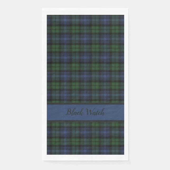 Black Watch Scottish Clan Tartan Paper Guest Towels (Front)