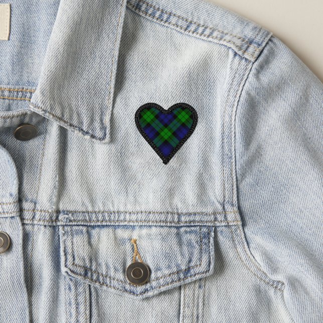 Black Watch Scottish Clan Tartan Plaid Pattern Patch (On Jacket)