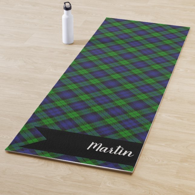 Black Watch Scottish Tartan Plaid Pattern Yoga Mat (In Situ)