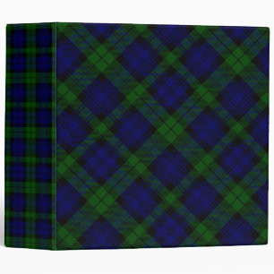 Black Watch Tartan Blue Green Plaid 3 Ring Binder