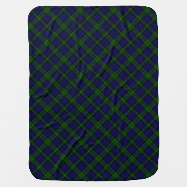 Black Watch Tartan Blue Green Plaid Baby Blanket (Front)