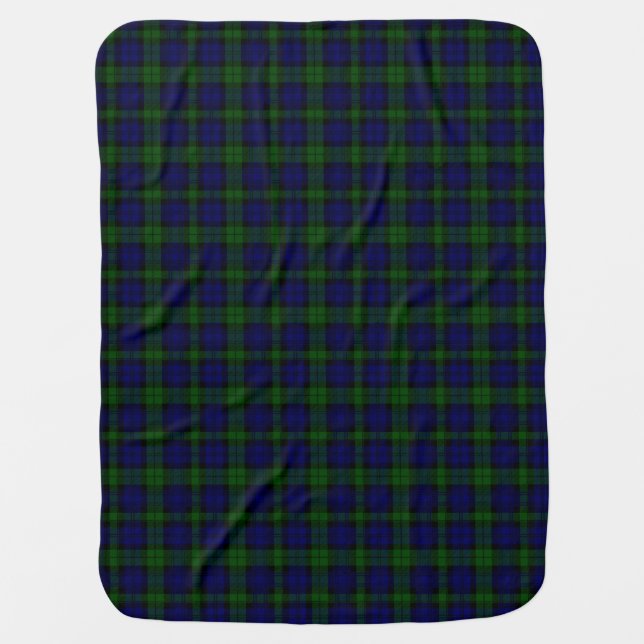 Black Watch Tartan Blue Green Plaid Baby Blanket (Front)