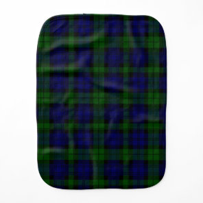 Black Watch Tartan Blue Green Plaid Baby Burp Cloth