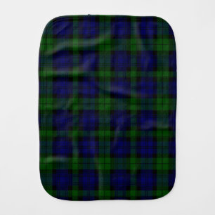 Black Watch Tartan Blue Green Plaid Baby Burp Cloth