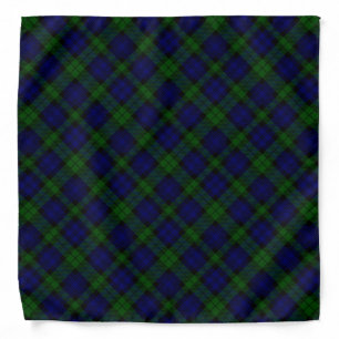 Black Watch Tartan Blue Green Plaid Bandana