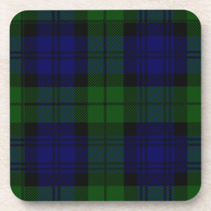 Black Watch Tartan Blue Green Plaid Beverage Coaster