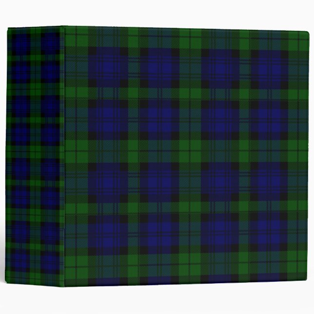 Black Watch Tartan Blue Green Plaid Binder (Front/Spine)