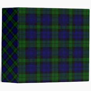 Black Watch Tartan Blue Green Plaid Binder